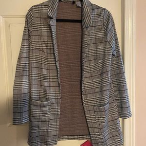 H&M Houndstooth Plaid Blazer